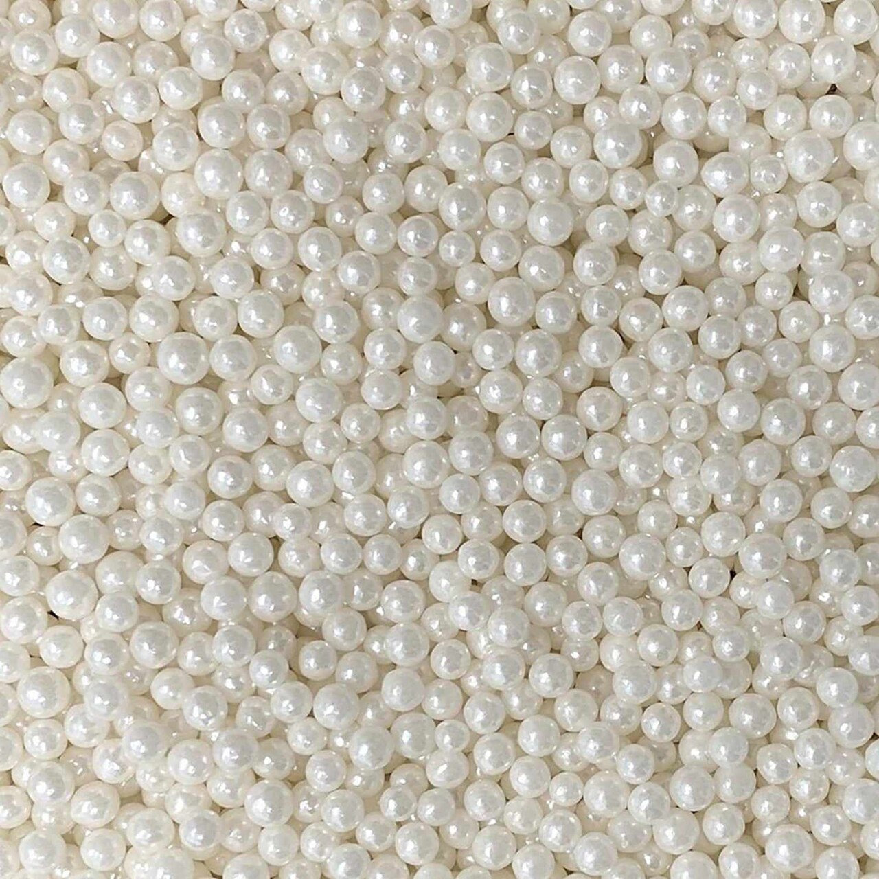Krazy Sprinkles - White Pearl 4mm Beads (1/2 Cup, 1x Jar) for Cakes, Ice Cream & Cookies